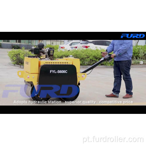 Compactador vibratório de rolo com cilindro duplo para bebê diesel (FYL-S600C)